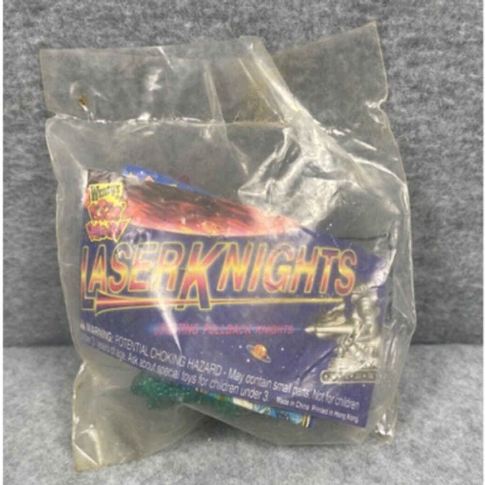 VINTAGE 1996 Wendy's KIDS MEAL TOY Laser Knights Joust Pullback Toy Green NEW‎